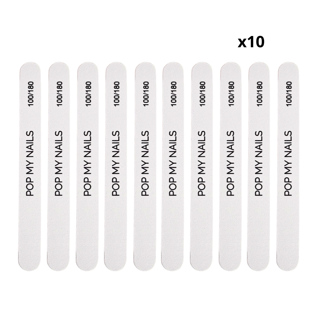 Pop My Nails | Limes à ongles 180/240 droites x10
