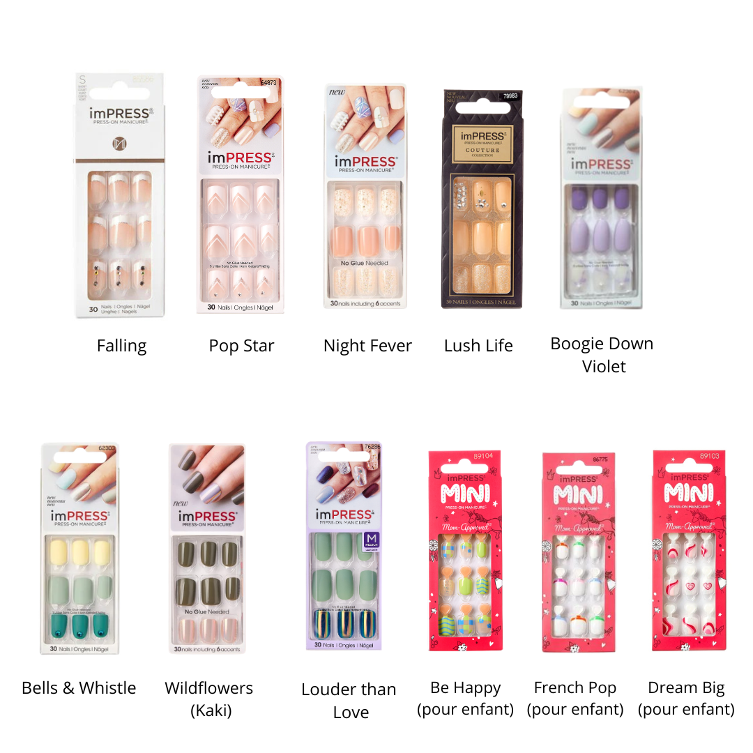 Pack de 4 press on nails imPRESS à composer