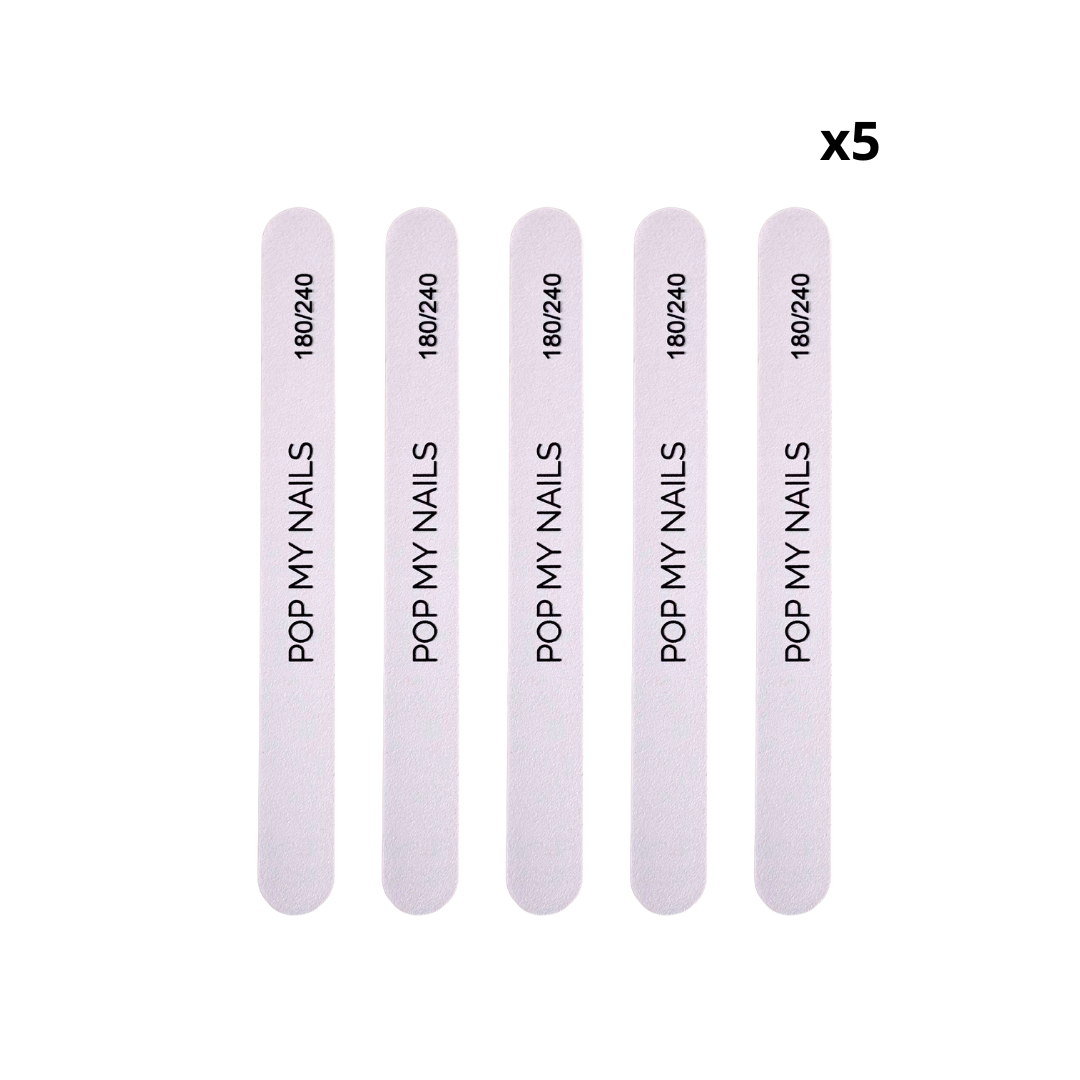 Pop My Nails | Limes à ongles 180/240 droites x5