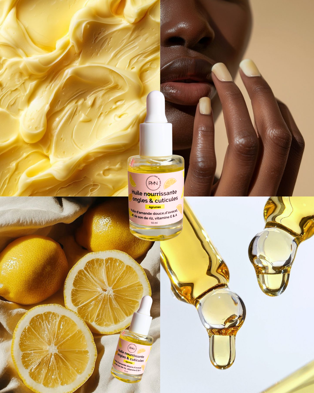 Pop My Nails | Trio Nail & Skin Care - Huile nourrissante ongles & cuticules parfum agrumes + PMN Balm + Sel Rose de l'Himalaya