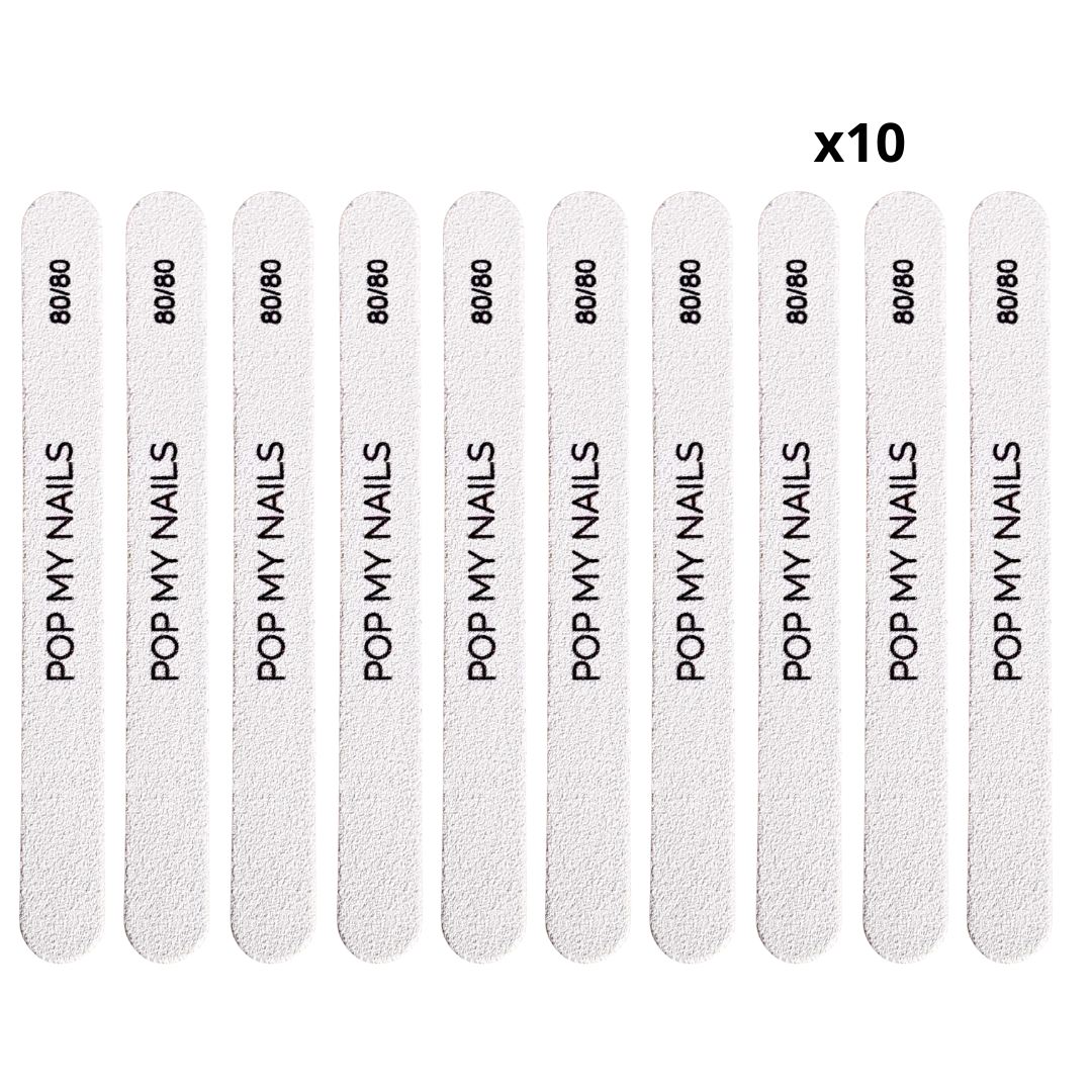 Pop My Nails | Limes à ongles 80/80 droites x10