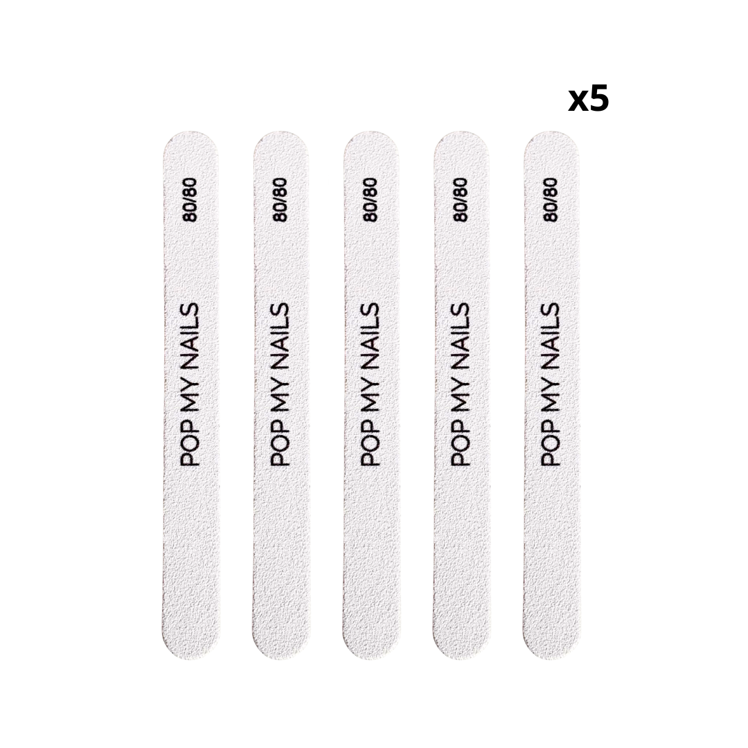 Pop My Nails | Limes à ongles 80/80 droites x5