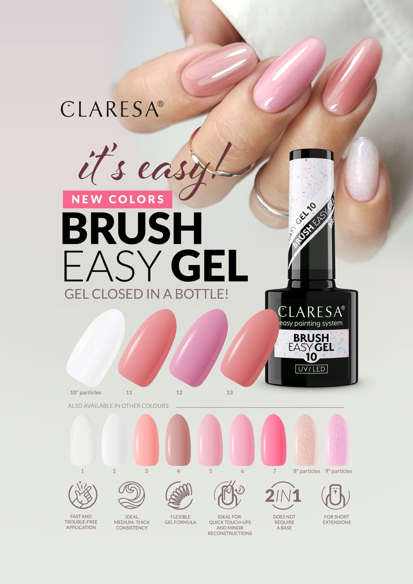 Claresa | Gel en bouteille - Brush Easy Gel n°13 - 5ml