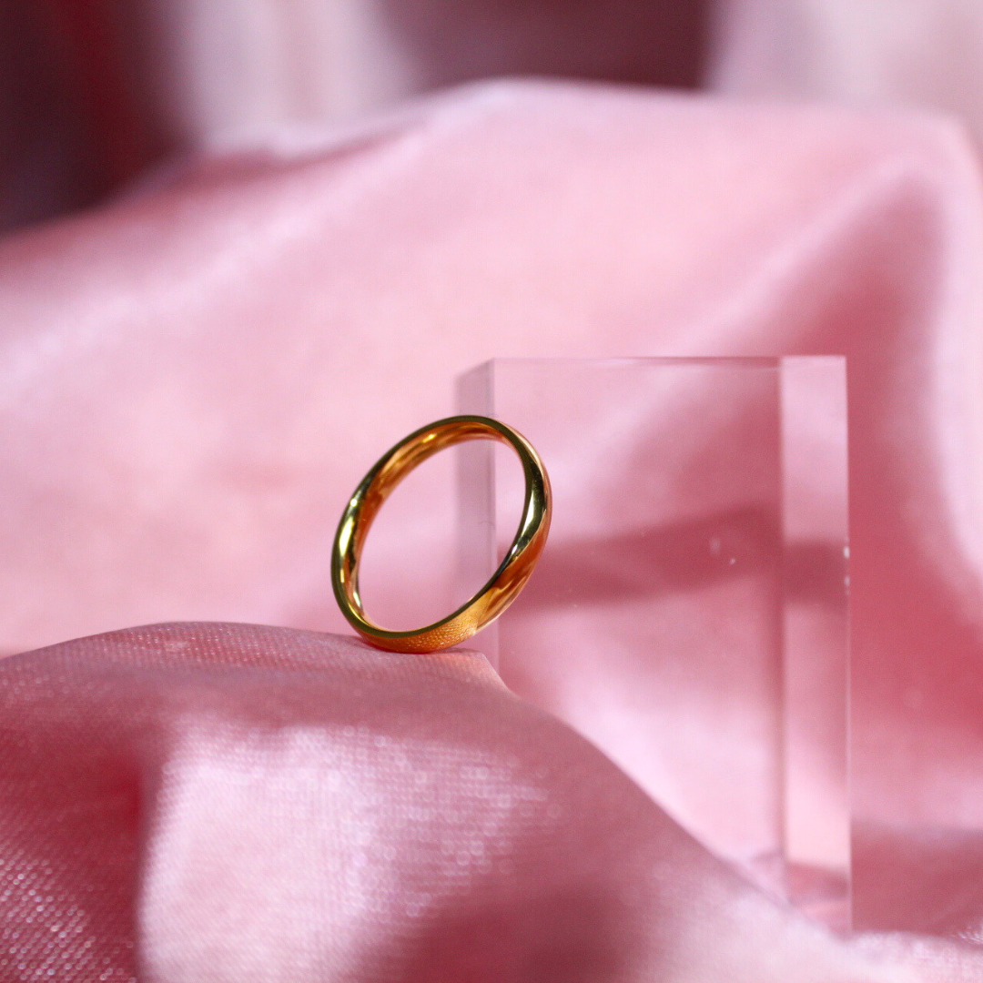 Pop My Nails | Bague en acier inoxydable Léna - couleur or