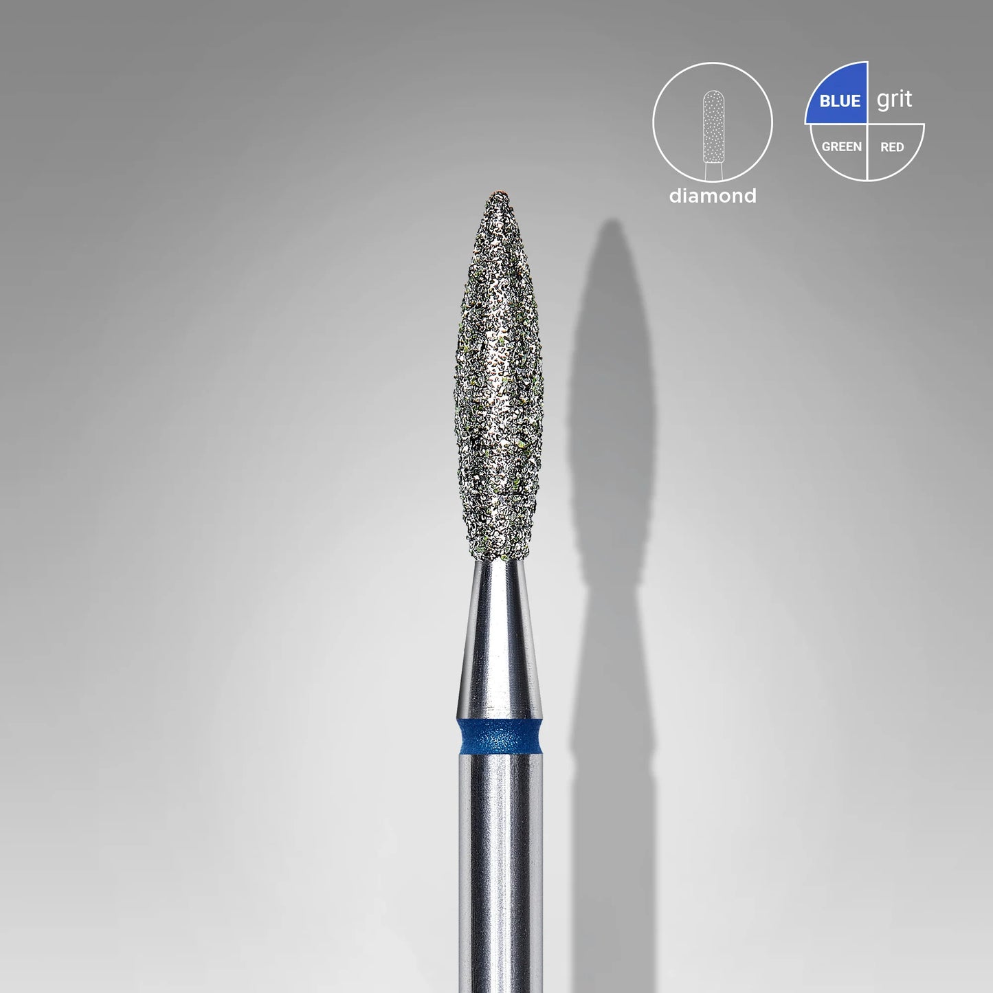 Staleks | Embout ponceuse diamanté, « flamme », bleu, diamètre de la tête 2,3 mm, partie active 10mm