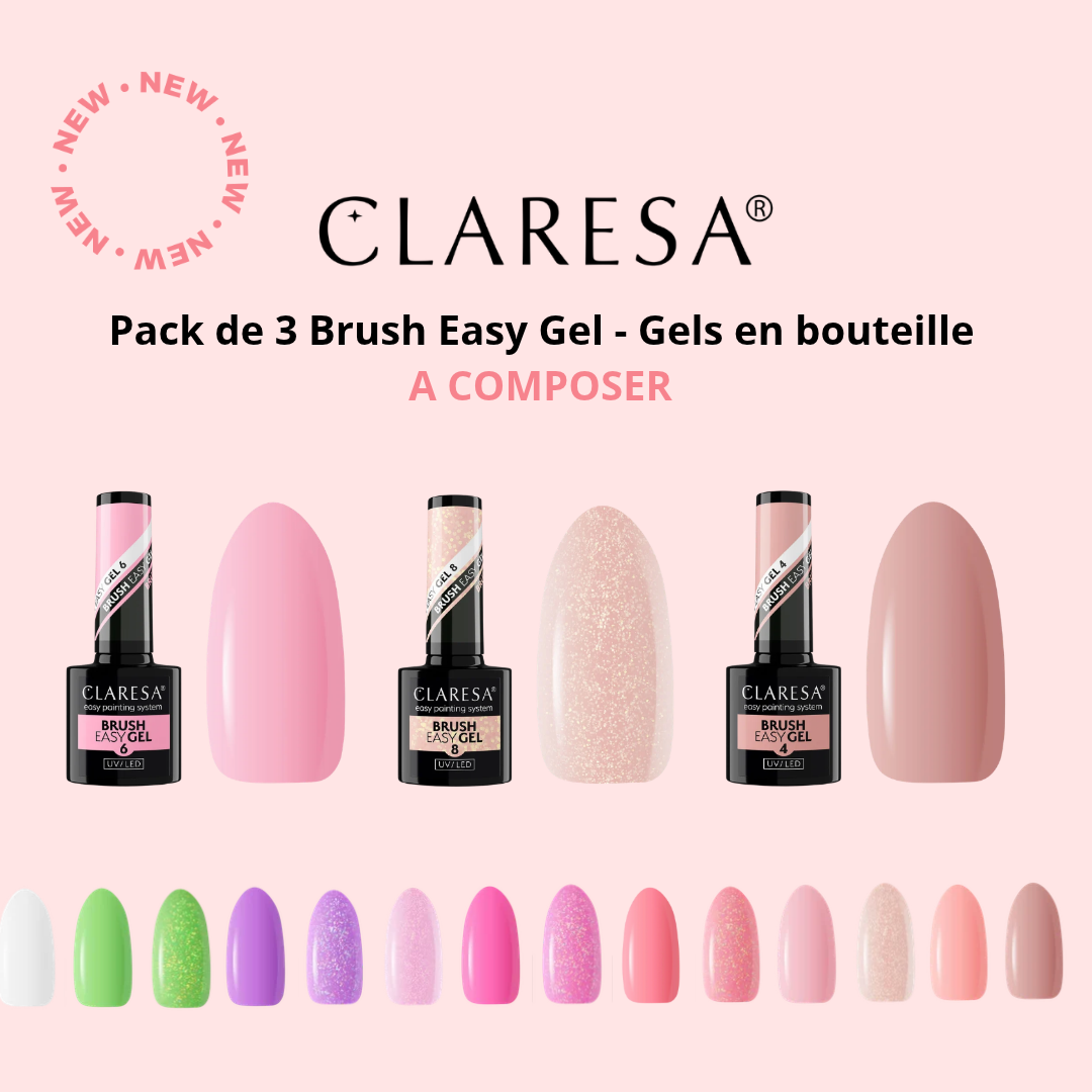 Pack de 3 Brush Easy Gel Claresa - Gels en bouteille