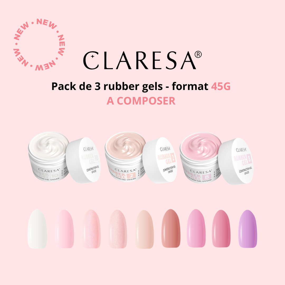 Pack de 3 rubber gels - format de 45g