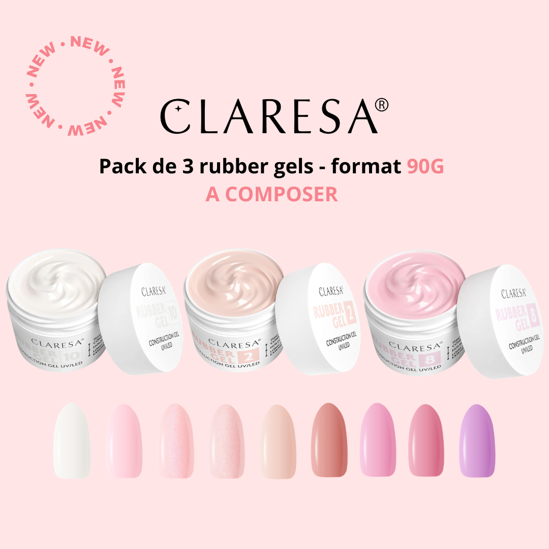 Pack de 3 rubber gels - format 90g