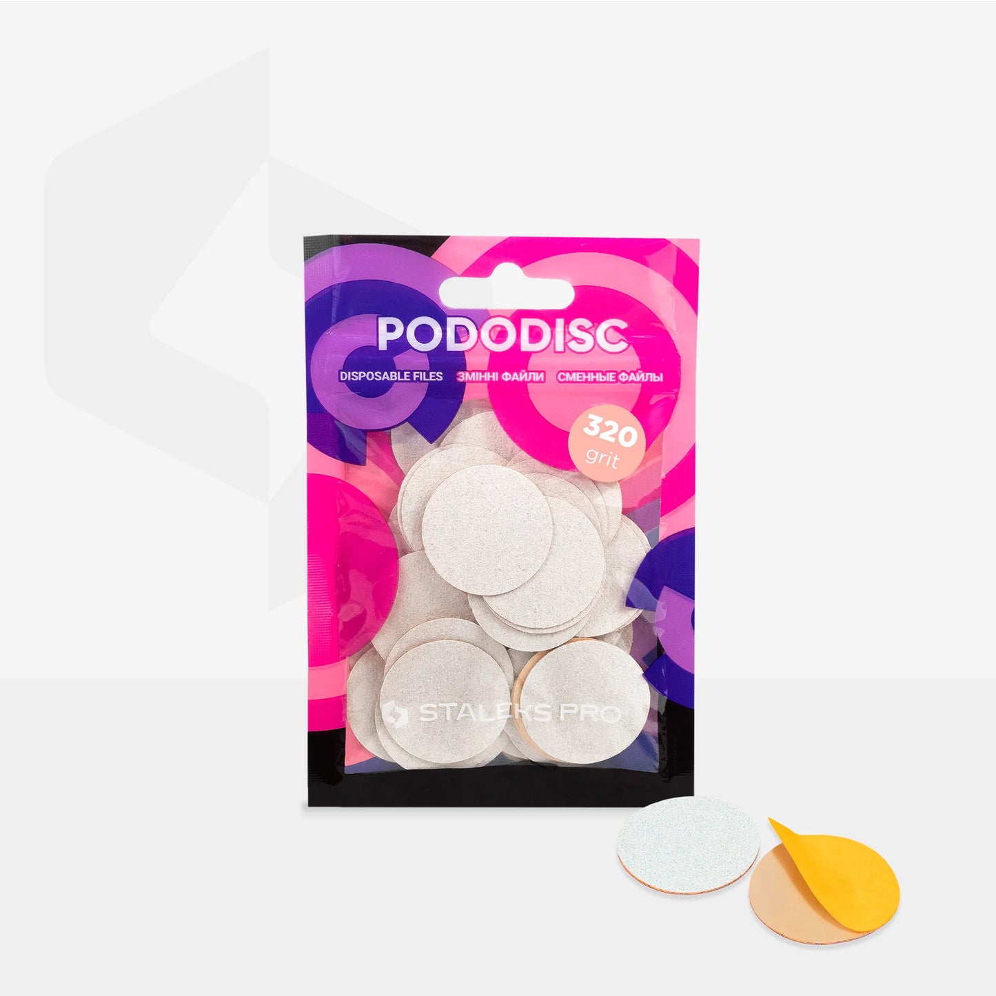 Staleks | Embouts interchangeables pour disque pédicure PODODISC PRO L (25mm) grains 320 - 50 pièces