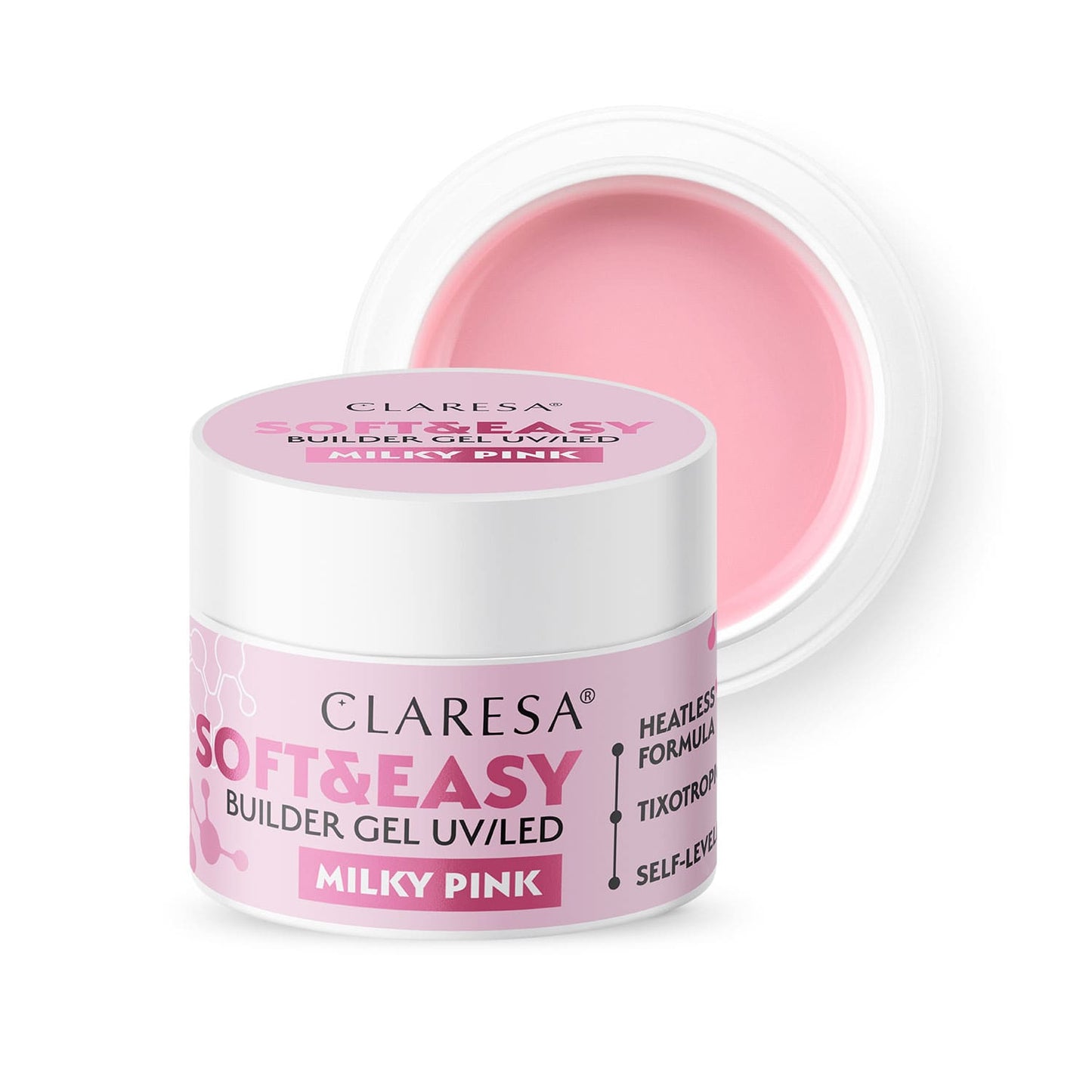 Claresa | Gel de construction - Soft & Easy - Milky Pink 90g