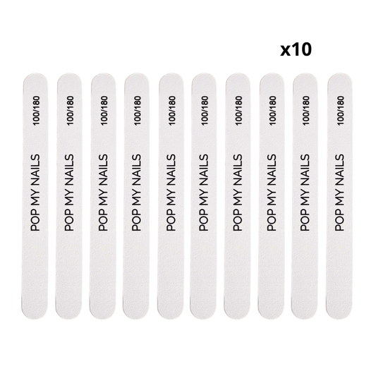 Pop My Nails | Limes à ongles 100/180 droites x10
