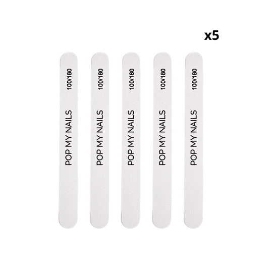 Pop My Nails | Limes à ongles 100/180 droites x5