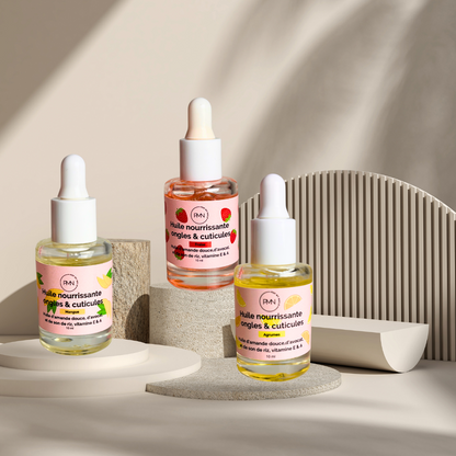 Pop My Nails | Trio d'huiles nourrissantes ongles & cuticules mangue, fraise et agrumes