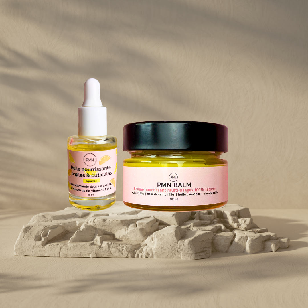 Pop My Nails | Duo Nail & Skin Care - Huile nourrissante ongles & cuticules parfum agrumes + PMN Balm