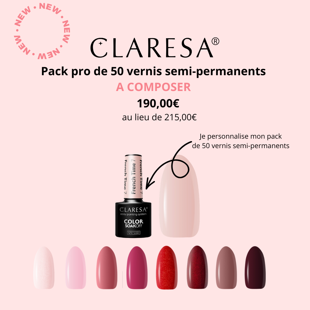 Claresa | Pack de 50 vernis semi-permanents à composer (50 x 5ml)