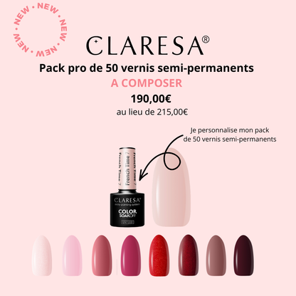 Claresa | Pack de 50 vernis semi-permanents à composer (50 x 5ml)