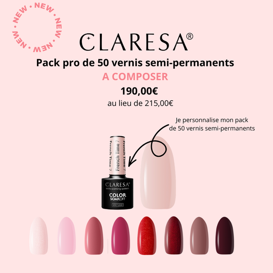 Claresa | Pack de 50 vernis semi-permanents à composer (50 x 5ml)