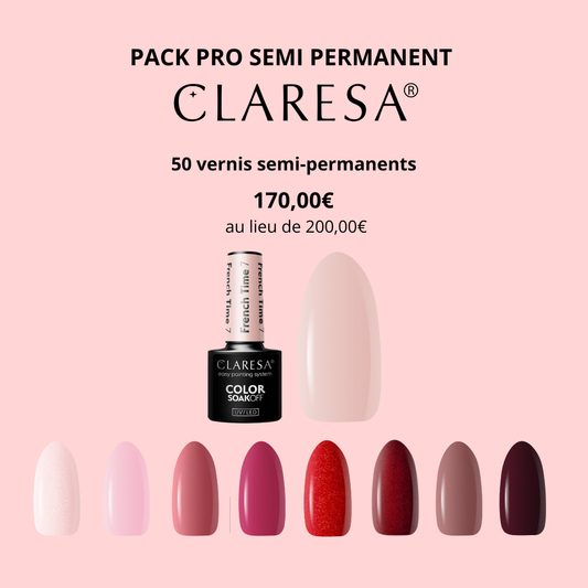 Claresa | PACK PRO SEMI PERMANENT  - 50 vernis semi permanents - 5 ml x50