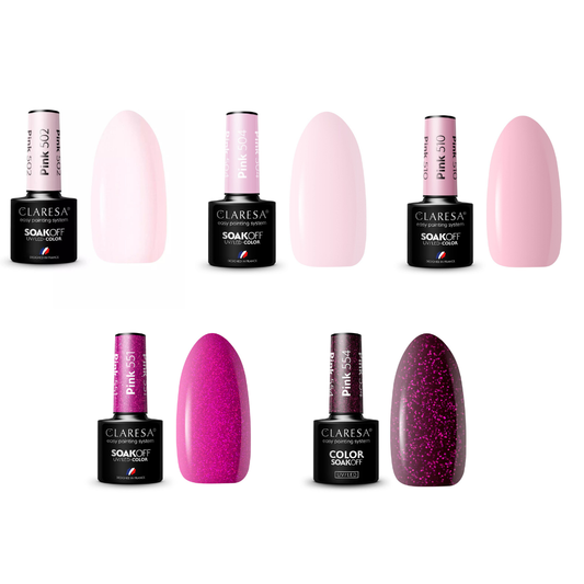 Claresa | Pack de 5 vernis semi-permanents - Roses