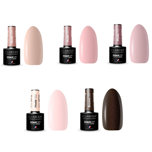 Claresa | Pack de 5 vernis semi-permanents - Nude