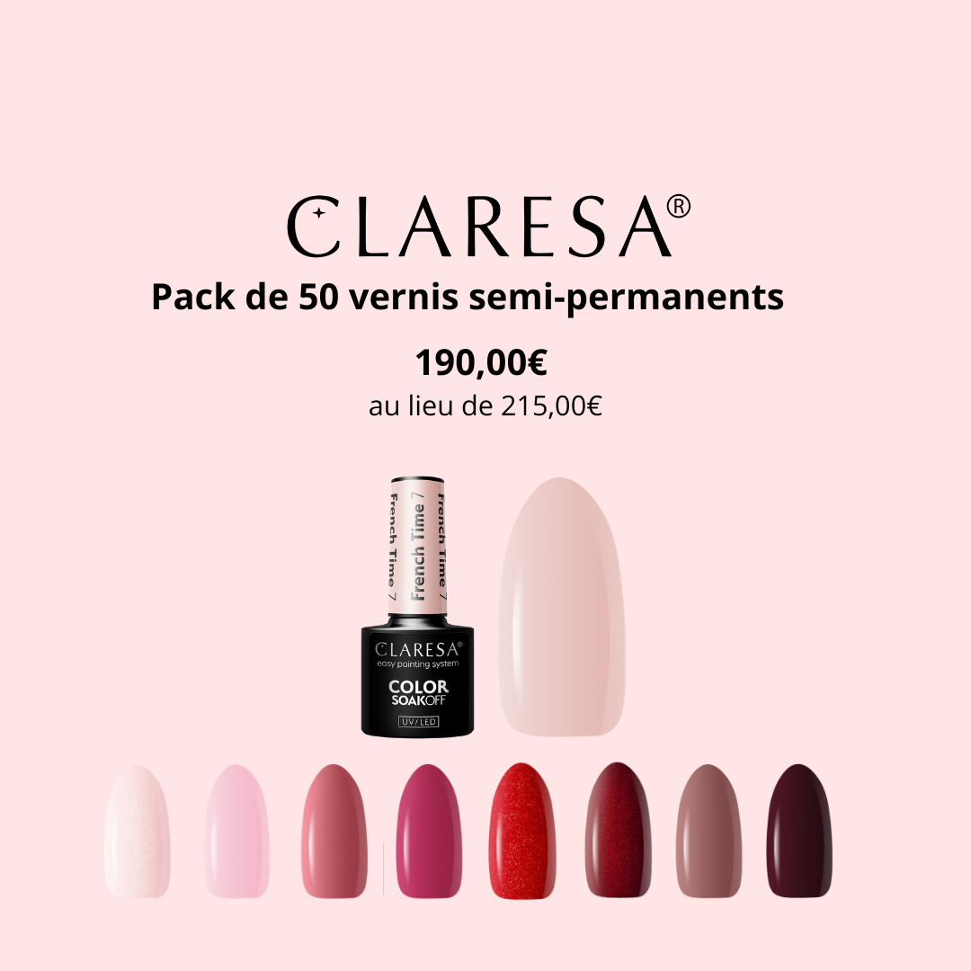 Claresa | PACK PRO SEMI PERMANENT  - 50 vernis semi permanents - 5 ml x50
