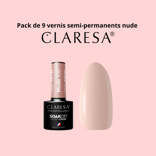Pack de 9 vernis semi-permanents Claresa -nude