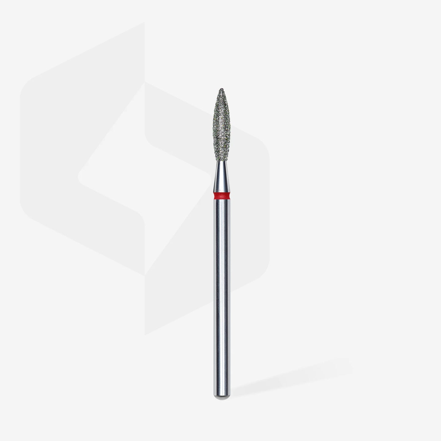 Staleks | Embout ponceuse diamanté, « flamme », rouge, diamètre de la tête 2,3 mm, partie active 10mm