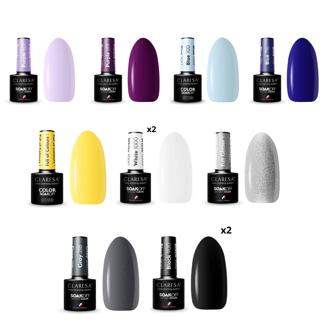 Claresa | Pack pro de 50 vernis semi-permanents (50 x 5ml)