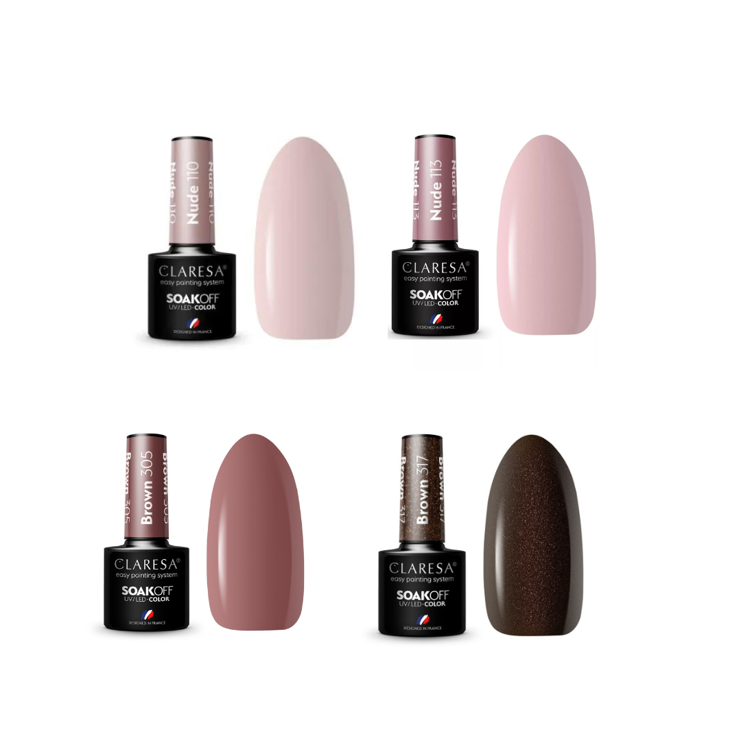 Pack de 9 vernis semi-permanents Claresa -nude