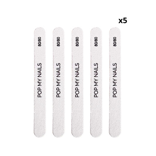 Pop My Nails | Limes à ongles 80/80 droites x5
