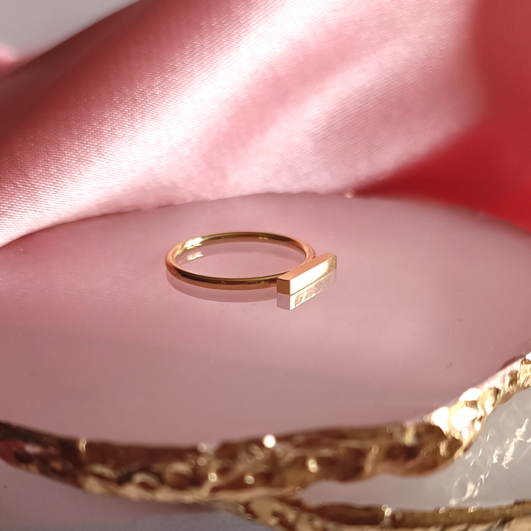 Pop My Nails | Bague en acier inoxydable "Andréa" - couleur or