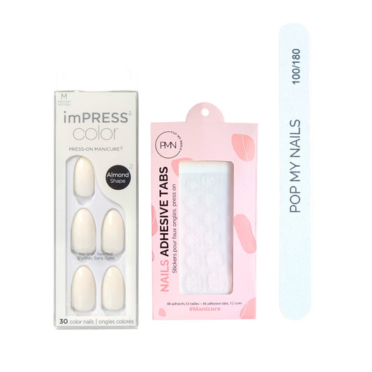 Pack press on nails imPRESS Color Almond (press on + tabs + lime à ongles) - Ballroom