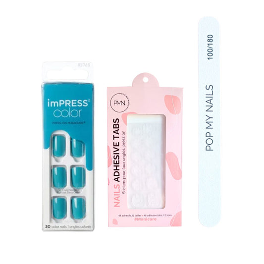 Pack press on nails imPRESS Color (press on + tabs + lime à ongles) - Beach Wave