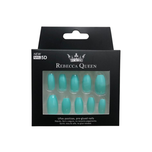 Rebecca Queen |  Press on nails -  Blue Lagoon