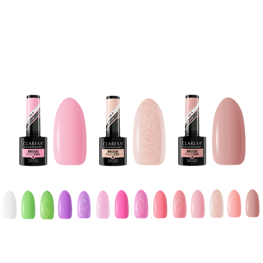 Claresa | Pack de 3 Brush Easy Gel à composer - Gel en bouteille
