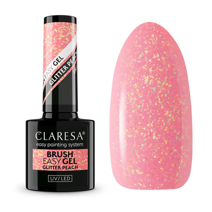 Claresa | Gel en bouteille - Brush Easy Gel -Glitter Peach - 5 ml