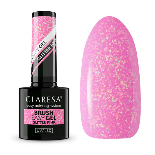 Claresa | Gel en bouteille - Brush Easy Gel - Glitter Pink - 5 ml