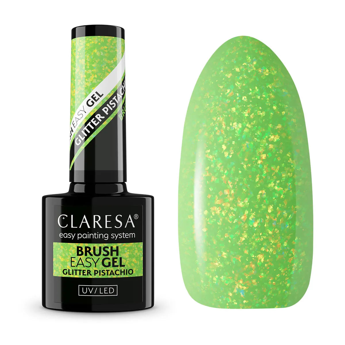 Claresa | Gel en bouteille - Brush Easy Gel - Glitter Pistachio - 5 ml