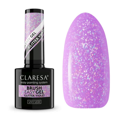 Claresa | Gel en bouteille - Brush Easy Gel - Glitter Violet - 5 ml
