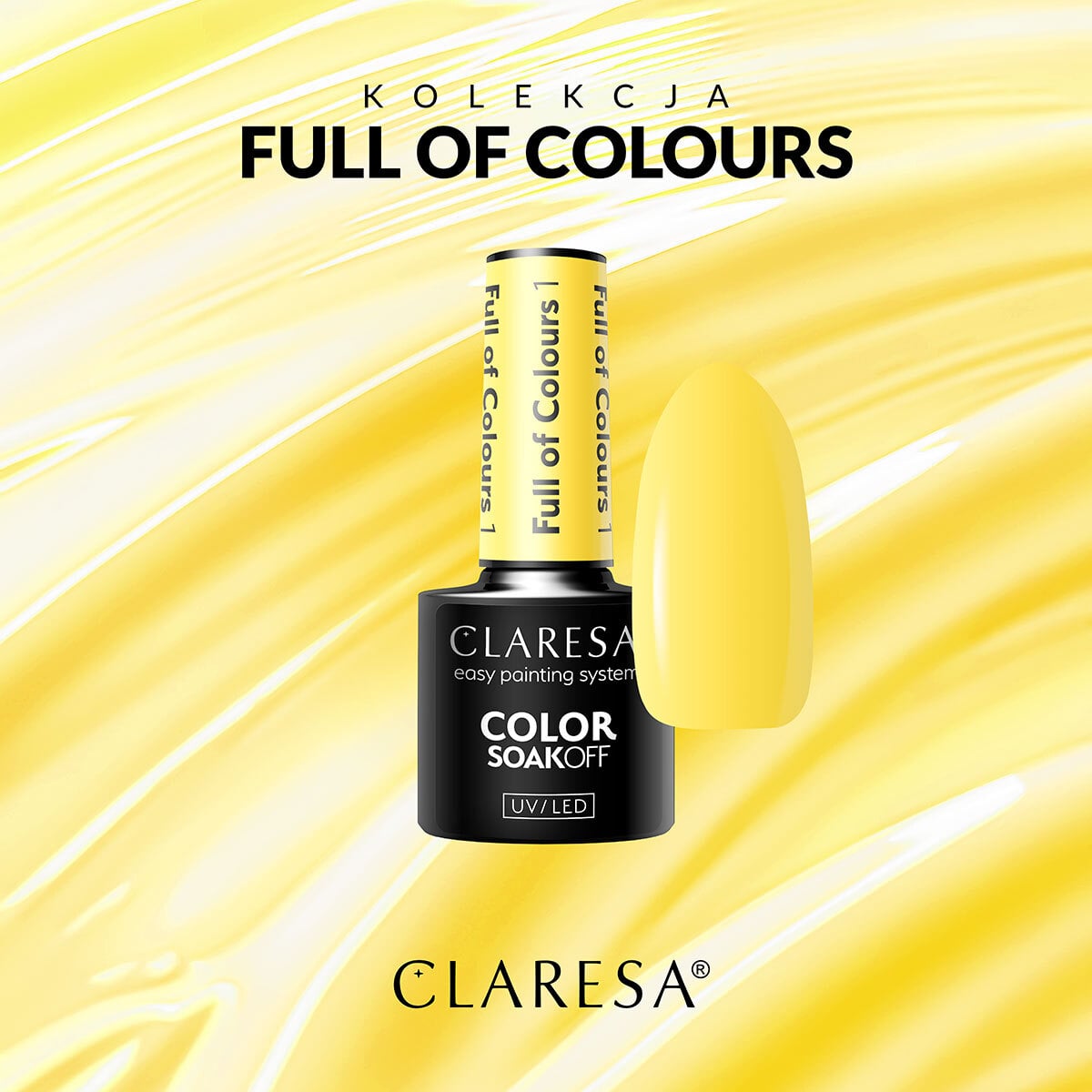 Claresa | Vernis semi-permanent Full of Colors n°1 (Jaune) - 5g