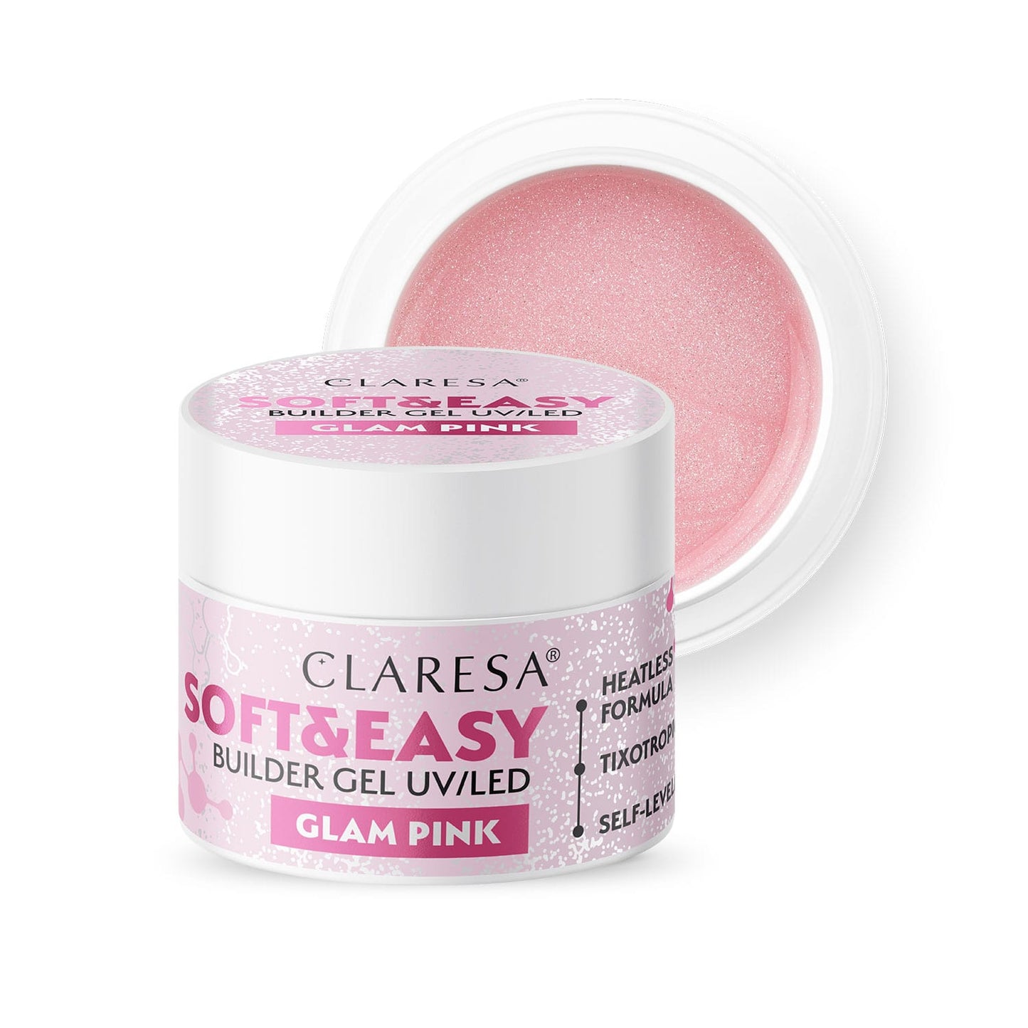 Claresa | Gel de construction - Soft & Easy - Glam Pink 45g