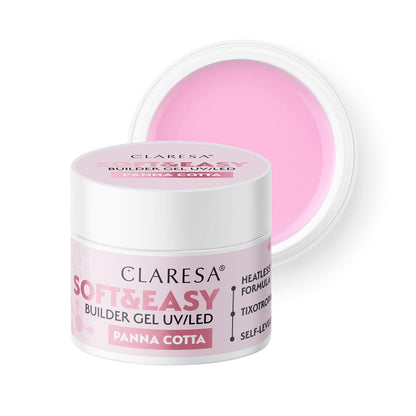 Claresa | Pack Gel Builder Soft & Easy 5x90g - Milky White, Milky Pink, Natural, Sweet Sugar, Panna Cotta