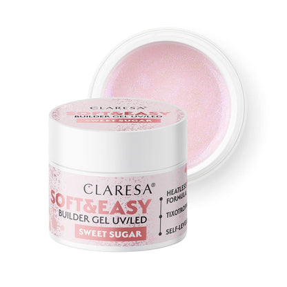 Claresa | Pack Gel Builder Soft & Easy 5x45g - Dancing Sparkles, Light Beige, Glimmer Pink, Milky Pink, Sweet Sugar