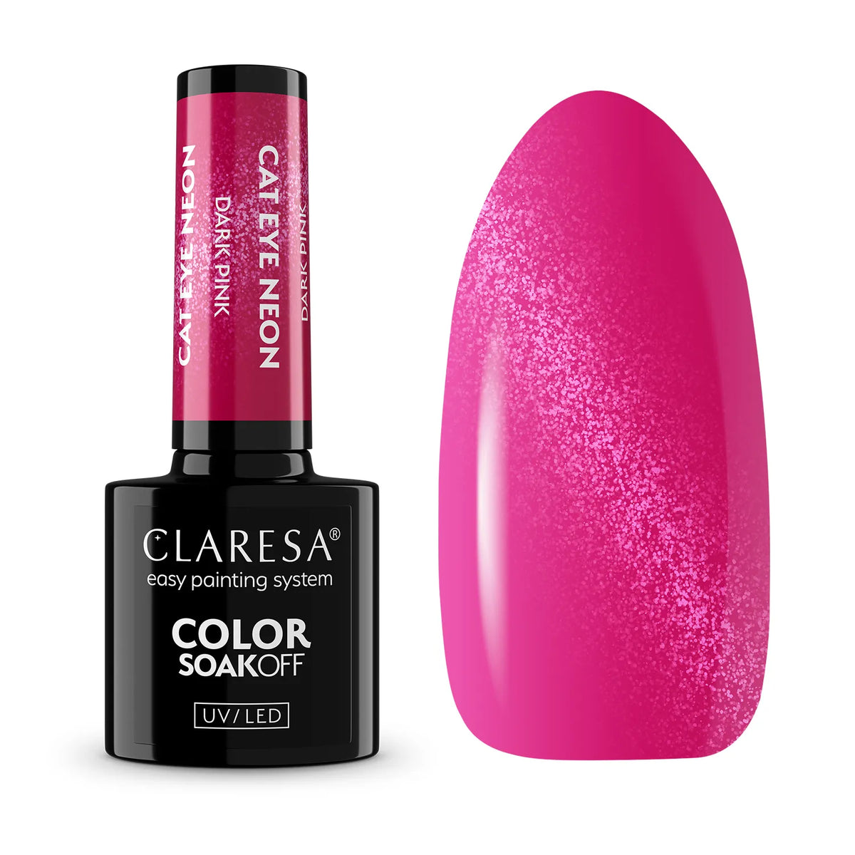 Claresa | Vernis semi-permanent  Cat Eye Neon - Dark Pink - 5ml