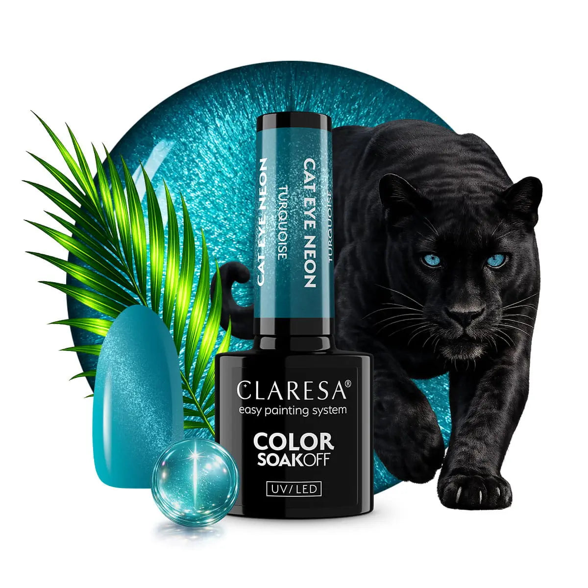 Claresa | Vernis semi-permanent  Cat Eye Neon - Turquoise - 5ml