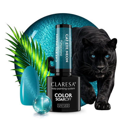 Claresa | Vernis semi-permanent  Cat Eye Neon - Turquoise - 5ml