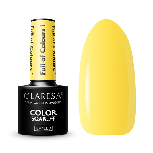 Claresa | Vernis semi-permanent Full of Colors n°1 (Jaune) - 5g