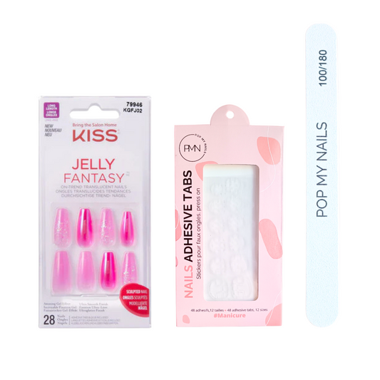 Pack press on nails Kiss Products (press on + tabs + lime à ongles) - Jelly Baby