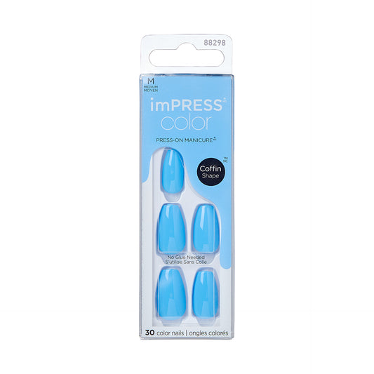 imPress Press-on Manicure Color Coffin | n°513 - Serene Blue