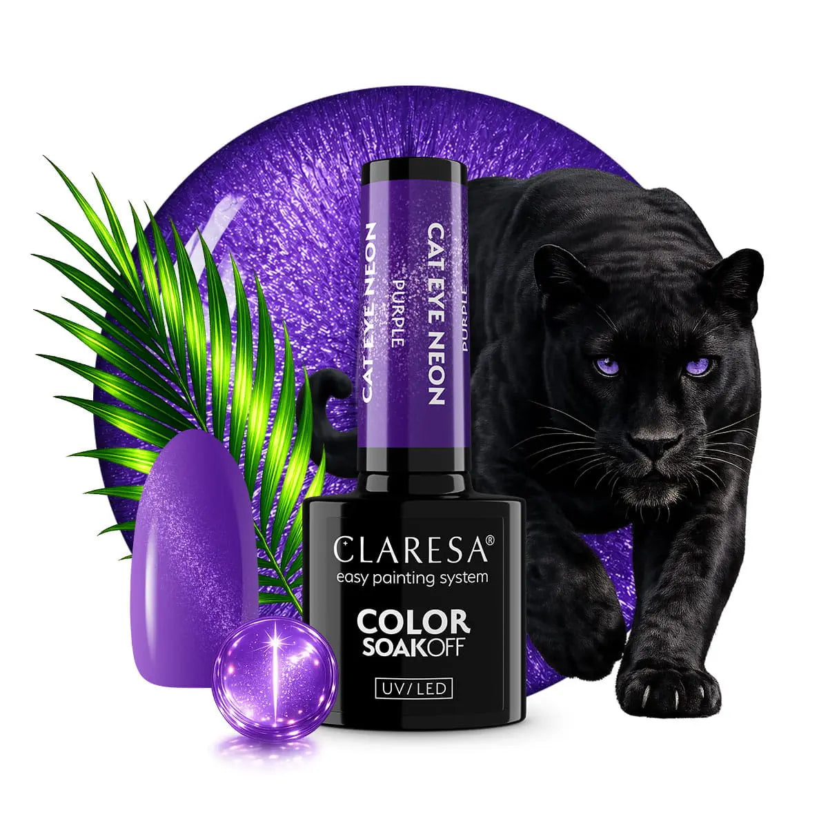 Claresa | Vernis semi-permanent  Cat Eye Neon - Purple - 5ml